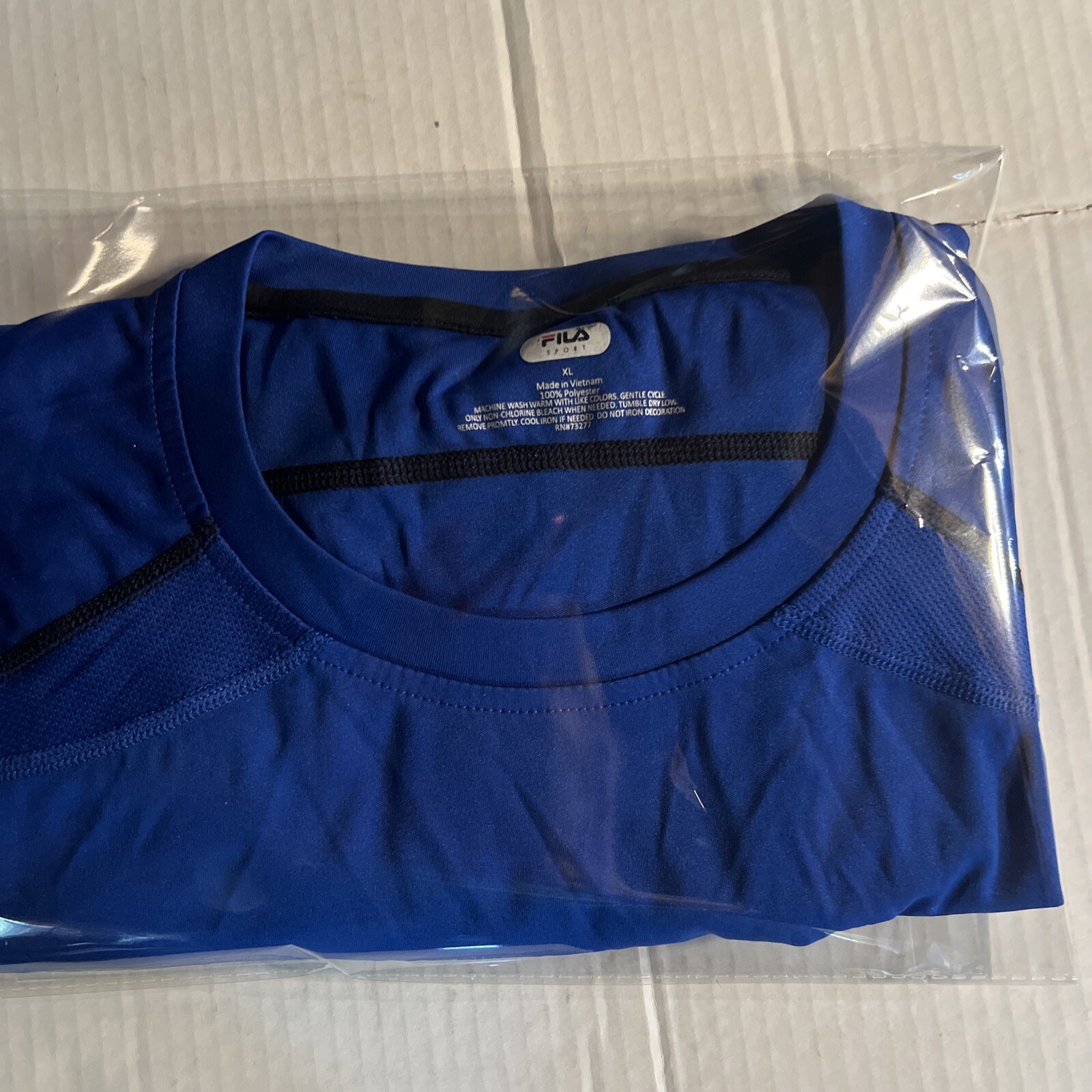 Fila Sport Nautica Men’s XL ShortSleeve T Shirt Classic Fit Blue Solid Polyester