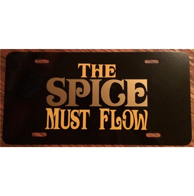Frank Herbert's Dune Inspired License Plate The Spice Must Flow Car Tag