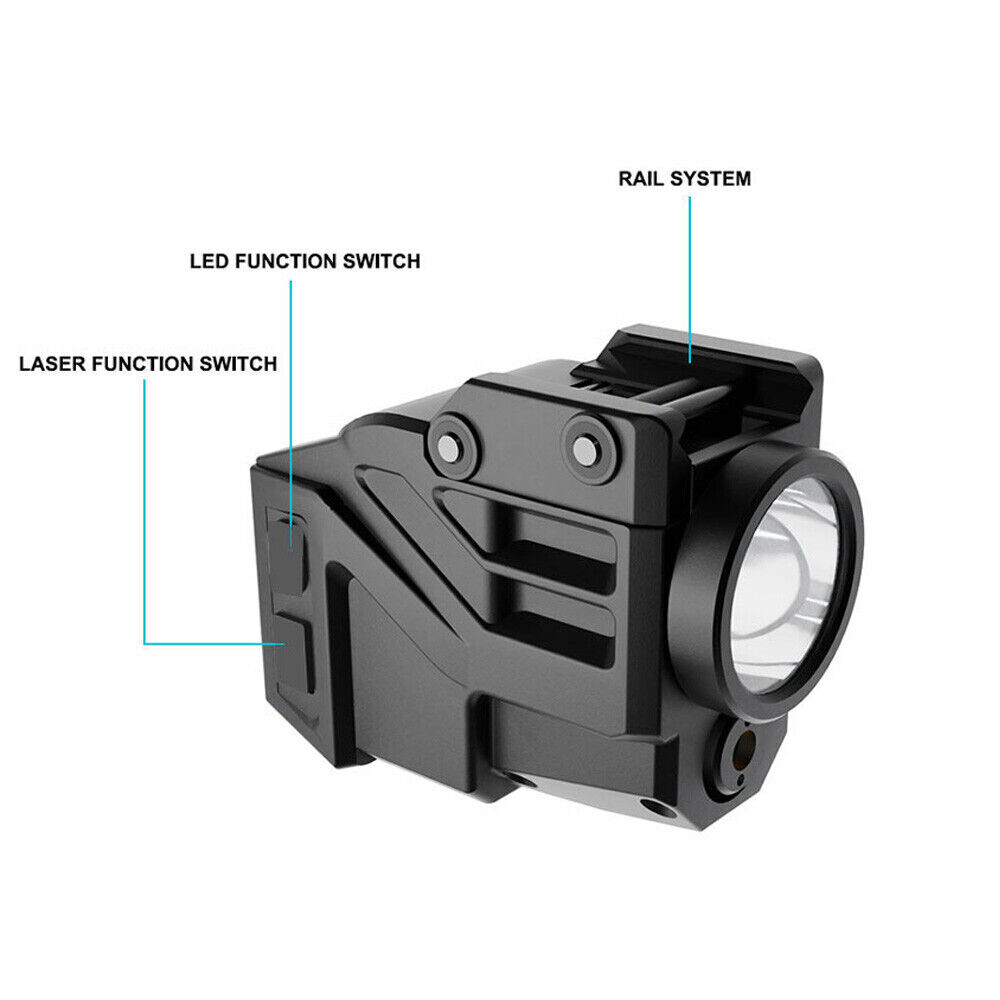 Tactical Laser Sight Flashlight Combo Rechargeable For Glock 17 19