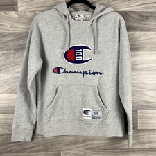 Champion Hoodie Pullover Womens Small Gray Activewear Lounge Logo Embroidered