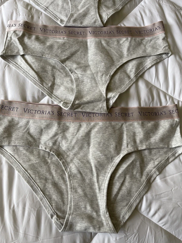 Victoria’s Secret Bragas LOTE DE 4 Algodón Logo Hiphugger Mujer’s Grandes Nuevas Sin Etiquetas Foto 2 de 4