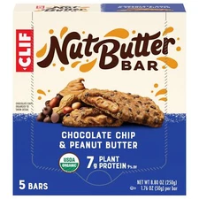 BestBy04/25 CLIF Nut Butter Bar ChocolateChip PeanutButter Organic 5 Pack 1.76oz