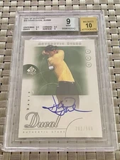 2001 SP Authentic DAVID DUVAL Autograph /900 BGS 9 MINT