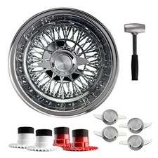 14x7 Reverse 72 Spoke Cross Lace Lowrider Wire Wheels 2 Bar Cut Caps Set Of 4