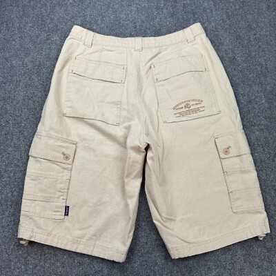 Southpole Shorts Mens Large Tan Linen Blend Cargo Baggy Y2K Twelve