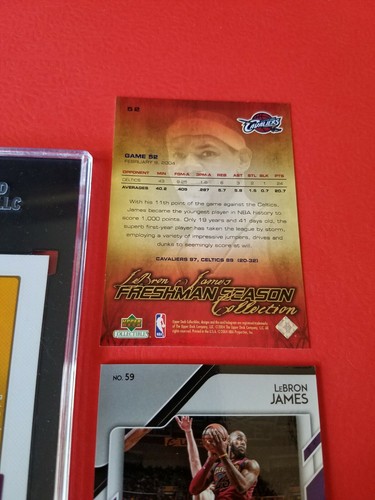 LEBRON JAMES PRIZM GAME USED JERSEY + UPPER DECK ROOKIE CARD + OPTIC SGC 8.5 - Picture 8 of 8