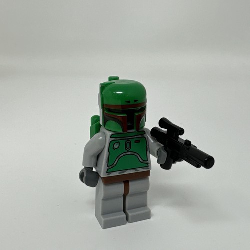 Lego Star Wars Boba Fett Minifigure Mini Fig Brown Belt Grays Black Head Green - Picture 8 of 10