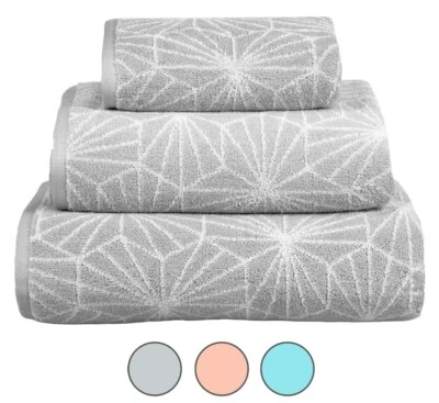 Geometric Design Towels - 100% Cotton, Luxury Hand Bath Towels Sheet Super Soft