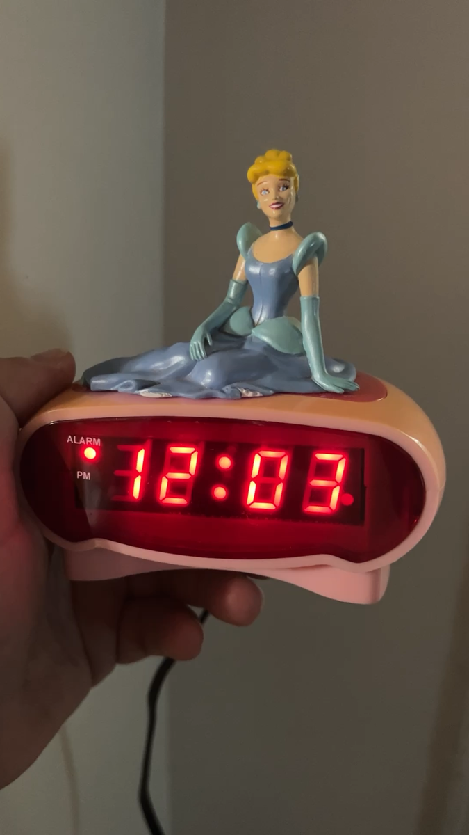 Disney Princess Cinderella Digital Alarm Clock Pink Model DC94530