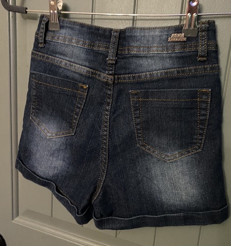 Roma Premium Collection Shorts Juniors Size 3 Denim Distressed 9.5" Mid Rise - Picture 9 of 11