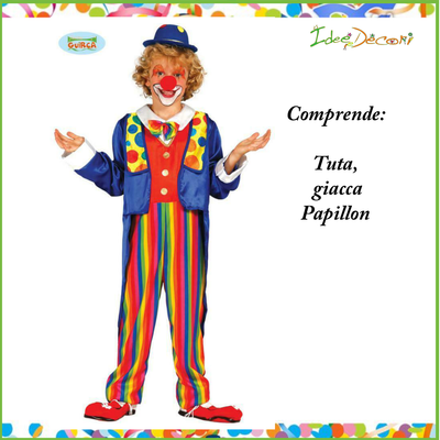 Costume Pagliaccio Colorato Costume Da Clown EOZY Per Bambini - Completo Carnevale E Halloween 3-6 Anni Costume Halloween Multicolore