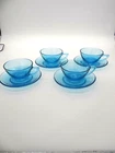 Hazel Atlas Capri Hobnail Cups Saucers Set of 4 Open Hobnail