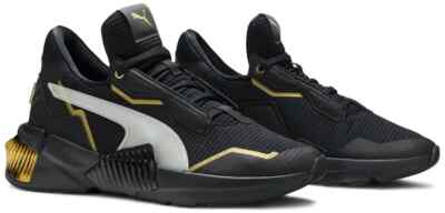 NWB Puma Women's Provoke XT Sneakers Black Gold Training Shoes 193784 01
