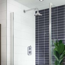 Thermostatic Shower Valve Inc Fixed Head Shower Arm Rose Chrome 6' Head