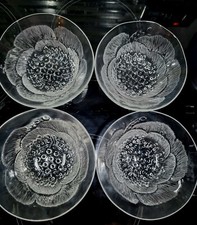oiva toikka nuutajarvi 4x Glass bowls PIONI (Peony) Finland 5" iittala