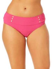 Time and Tru Women's Plus Mid Rise Swim Bottom 2X 20W-22W Pink NWT