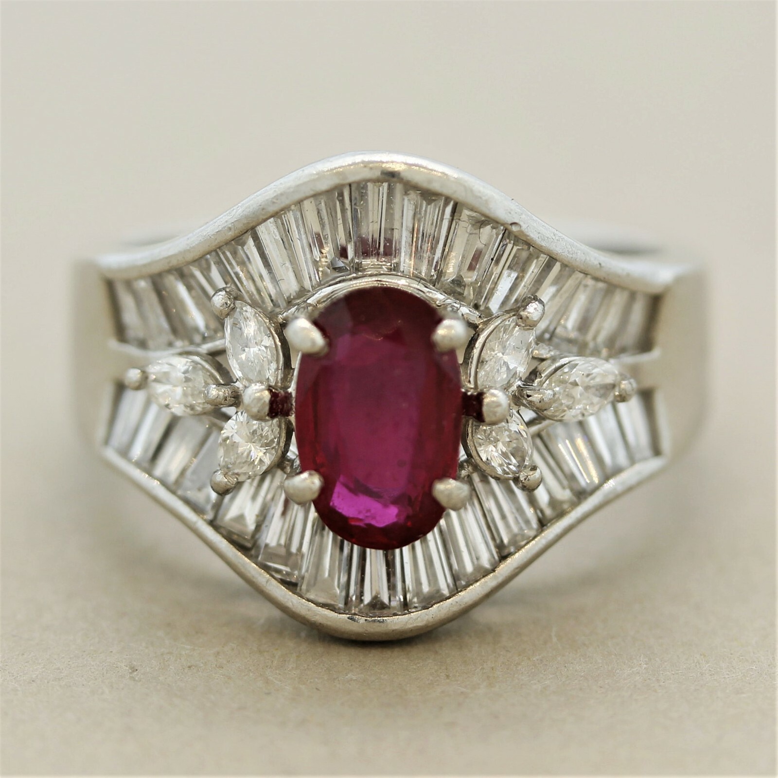 Ruby Diamond Platinum Ring 2.72CTW - image 2
