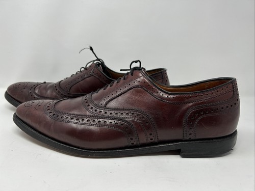 Allen Edmonds Mcallister Mens Dress Shoes Size 14 B Burgundy Wingtip Oxford - Picture 2 of 11