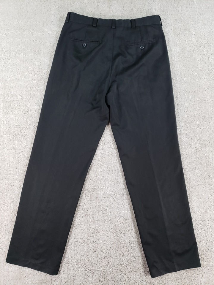 Cole Reaction Mens Dress Pants 32x32 Black Polyester Flat Front