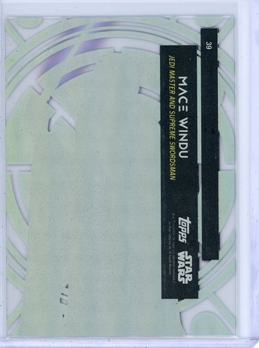 2015 Topps Star Wars HIgh Tek MACE WINDU Form 1 Pattern 1 Base Card #39 - Picture 2 of 2