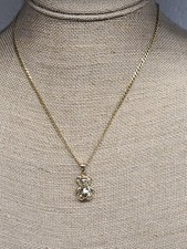 10K Yellow Gold Chain With Teddy Bear Pendant 18" 5.59 Grams