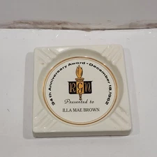 Vintage Ashtray Ceramic Illa Mae Brown RGN 1962
