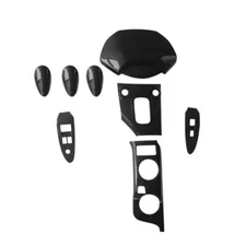 8x Carbon Fiber Car Dash Center Gear Cover Trims Set For Nissan Z Rz34 400z 2023