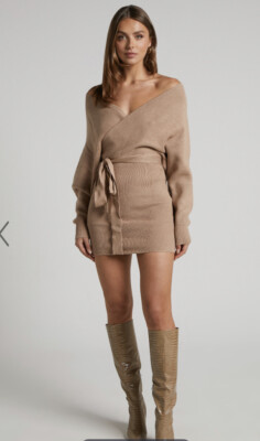 Showpo Long Sleeve Knit Dress In Camel Size 6 | eBay Australia Showpo Long Sleeve Knit Dress In Camel Size 6 | eBay Australia