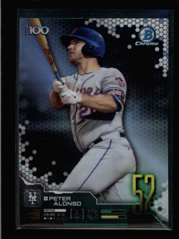 PETER ALONSO 2019 BOWMAN CHROME #BTP-52 TOP 100 METS ROOKIE RC