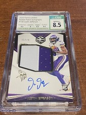 2020 Panini Limited Justin Jefferson Rookie Patch Autograph Auto CSG Graded RPA