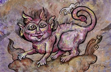 NFAC Art Fantasy Creature Friendly Pink Manticore Monster 4" X 6'' TBARTSARTIST