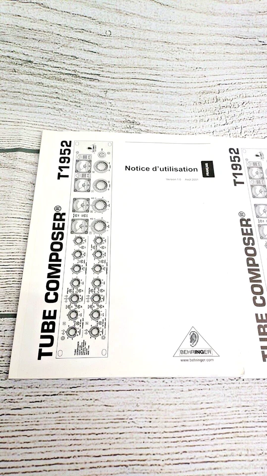 Behringer Tube Composer T1952 Vacuum Tube Audio OEM USER'S MANUALS ONLY - Image 2 of 4