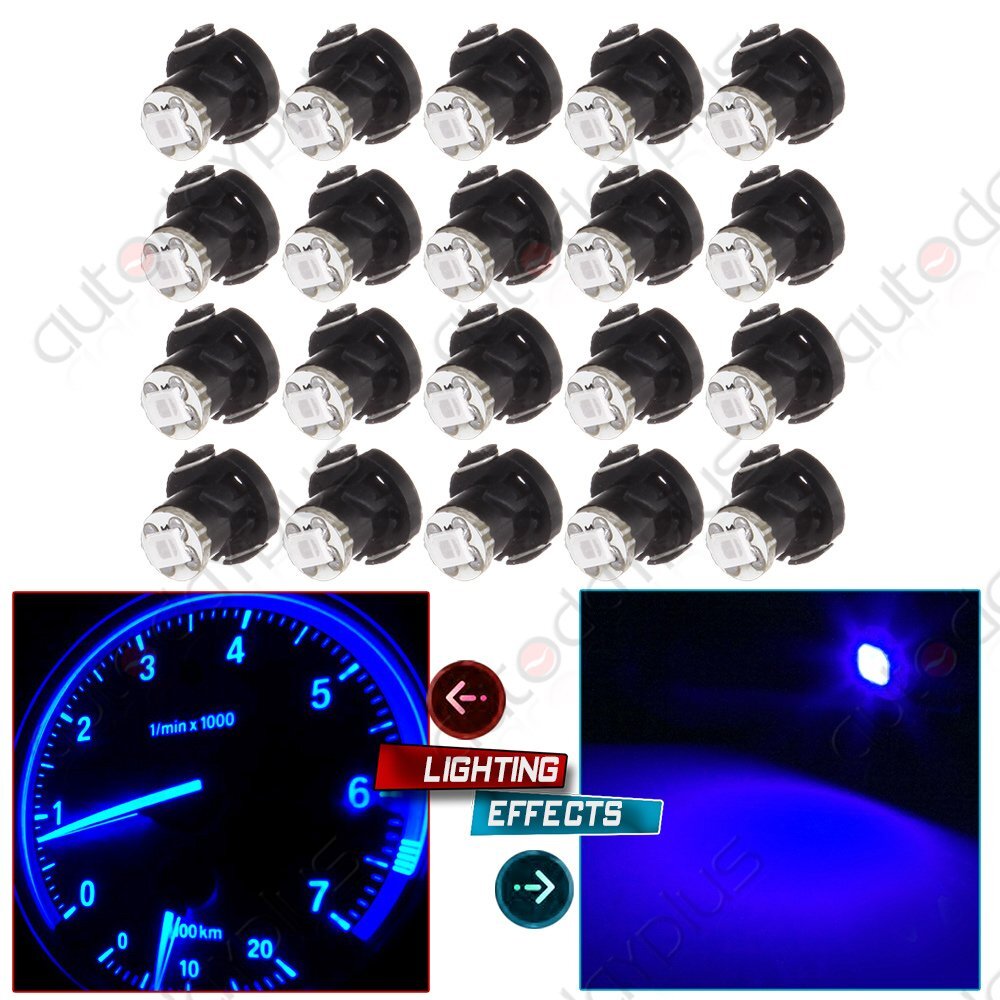 20 Blue T4/T4.2 Neo Wedge LED Bulb Instrument Cluster Control Climate