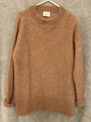 WRAP London Alpaka Mischung Rosa Langarm Pullover Boucle Strick Seitenschlitze 8/10