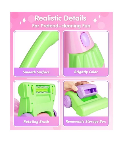 Kids Vacuum Cleaner Toy, Toy Vacuum Cleaner for Toddlers with Light & Sounds ... - Picture 6 of 7