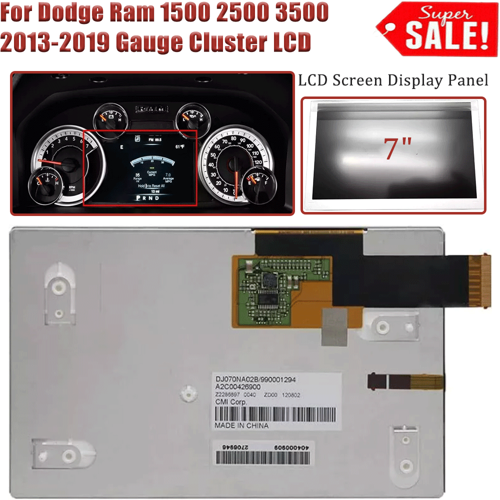7" Color Display Replacement For Dodge Ram 1500 2500 3500 Instrument Cluster, Speedometers - Canada