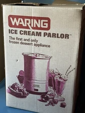 Waring Ice Cream Parlor Machine CF520-1 White Frozen Dessert Maker Vtg NEW OPEN