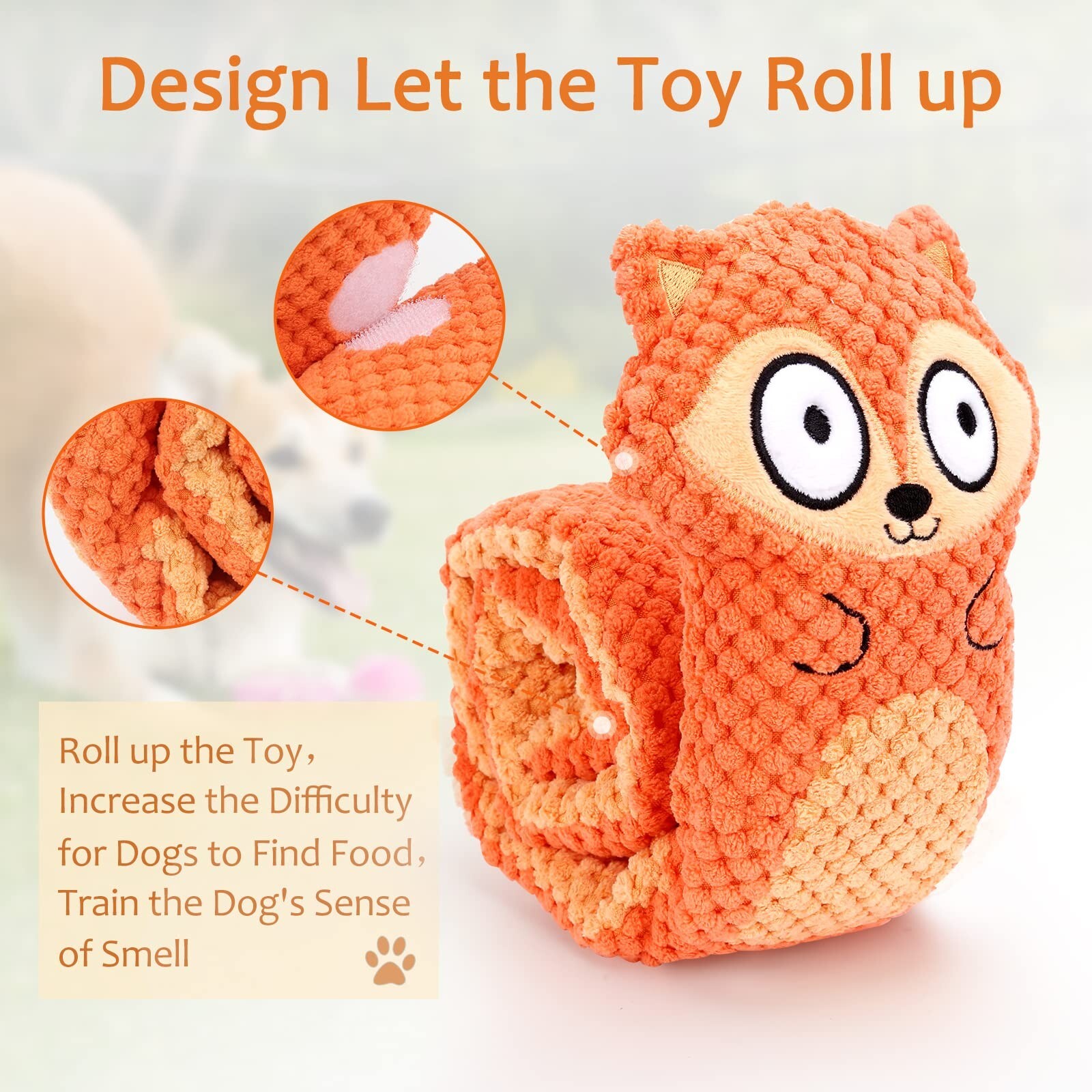 Letsmeet Squeak Dog Toys, Dog Puzzle Toys IQ Training, Dog Snuffle Toys