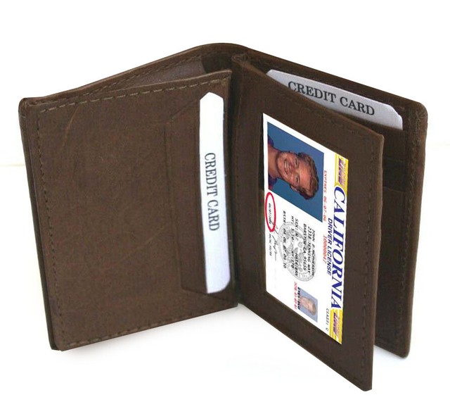 Portafoglio Uomo In Pelle Nera Bifold 18 Tasche Per Carte E Documenti - Foto 2
