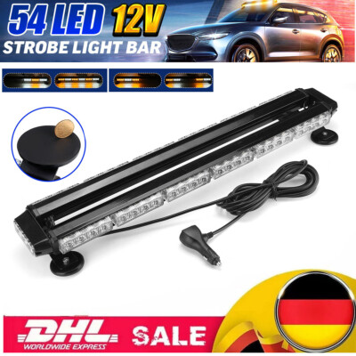54 Auto Frontblitzer Blitzlicht Warnleuchte Strobe Licht 12 12V Gelb KFZ