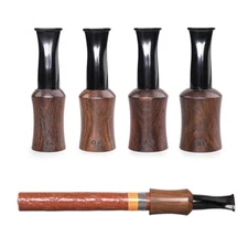 Ebony Wooden Cigar Mouthpiece for Men and Women Portable 4 Size Cigar Holder Set