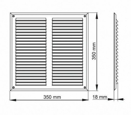 Lüftungsgitter - 350 mm x 350 mm / 14" x 14" - mit Fliegengitter Lüftungsabdeckung - Bild 2 von 3