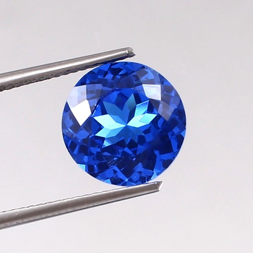 AAA Natural Flawless Ceylon Blue Spinel Round Cut Loose Gemstone 9x9 MM - Picture 2 of 4