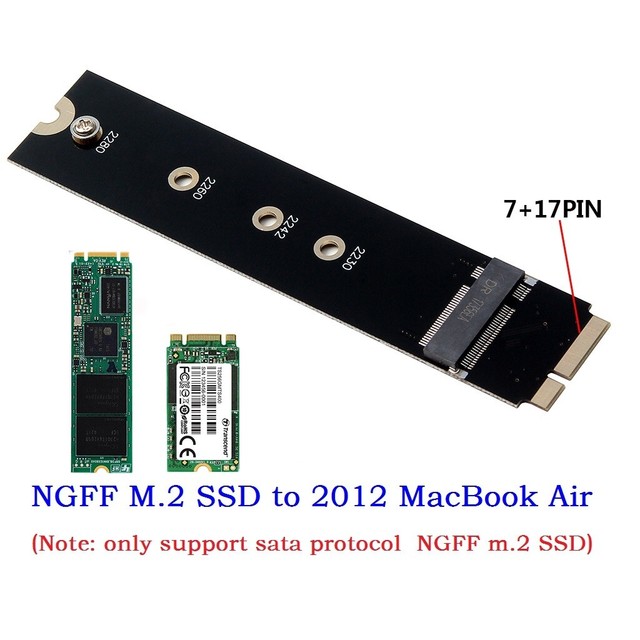 M.2 NGFF SATA SSD Converter Adapter Card For Apple 2012 MacBook Air A1465 A1466 M.2 NGFF SATA SSD Converter Adapter Card For Apple 2012 MacBook Air A1465 A1466