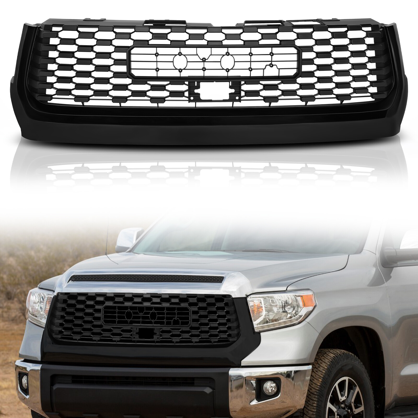 Fit For 2014-2020 Toyota Tundra Front Grille Black Bumper Grille Replacemet