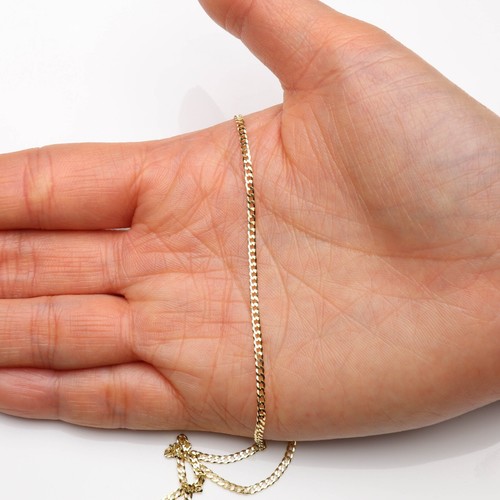 10K Solid Yellow Gold Custom Cuban Choker Necklace Chain 2-3mm 11-15" -Curb Link - Picture 3 of 10