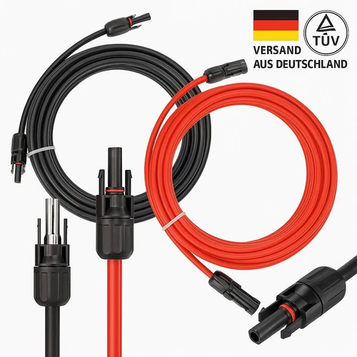 Solarkabel Set 4mm² 6mm² Verlängerung mit MC4 Stecker TÜV geprüft IP67 0,5–50m