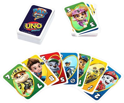 UNO Junior PAW Patrol Card Game  2-4 Players Gift for Kids Party Favors 3+ Years
