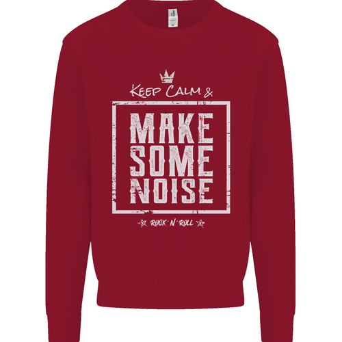 Rock n Roll Keep Calm & Make Some Noise Kids Sweatshirt Jumper - Picture 70 of 92