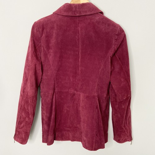 Chaqueta delantera de gamuza lavable Dennis Basso con cremallera con bolsillos, granate - Imagen 2 de 8